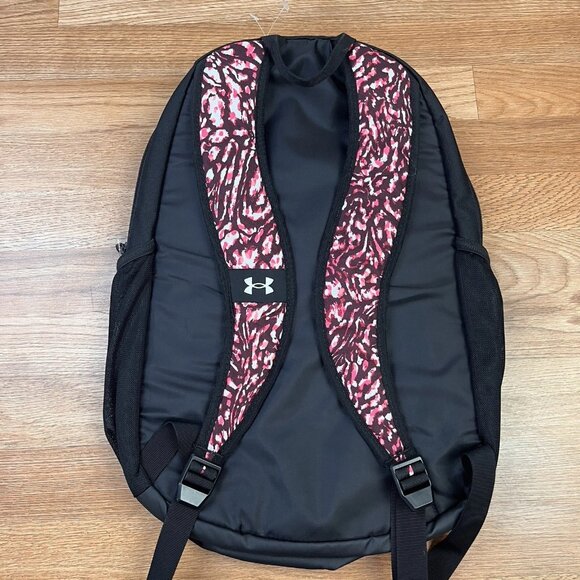 Under Armour Hustle Sport Backpack Fits 15" Laptop Raspberry/Black NEW - Picture 11 of 11